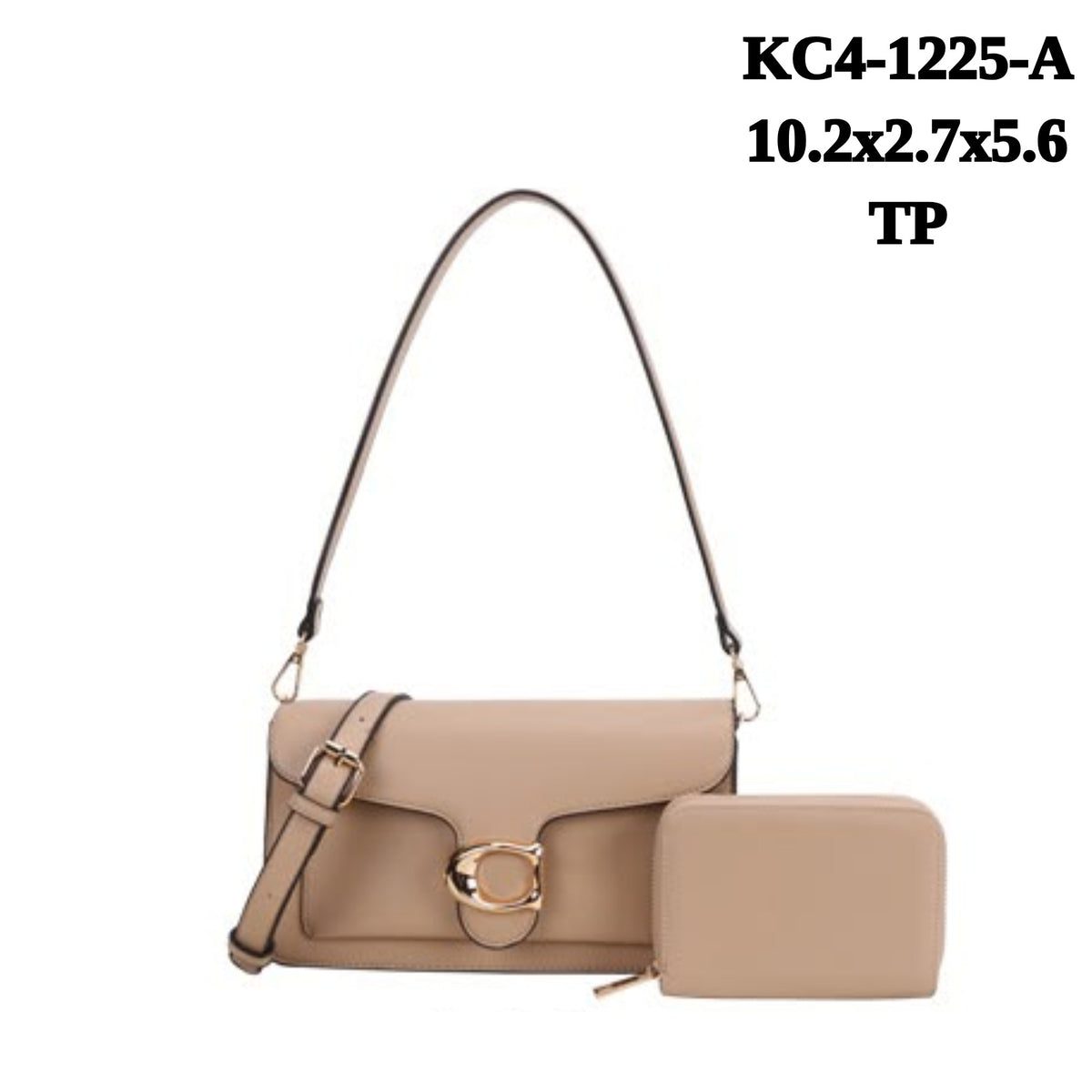 KC4-1225 Faux Leather Shoulder Crossbody Bag Wallet Set