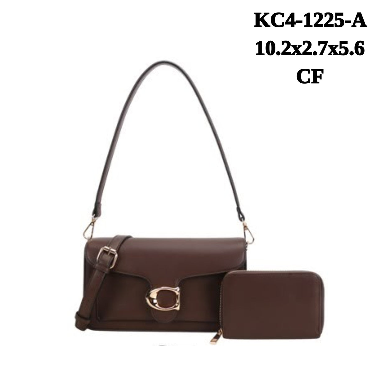 KC4-1225 Faux Leather Shoulder Crossbody Bag Wallet Set