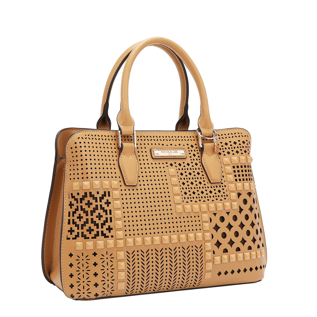 GEOMETRIC CUTOUT DOME BAG - LSR17402 CAMEL