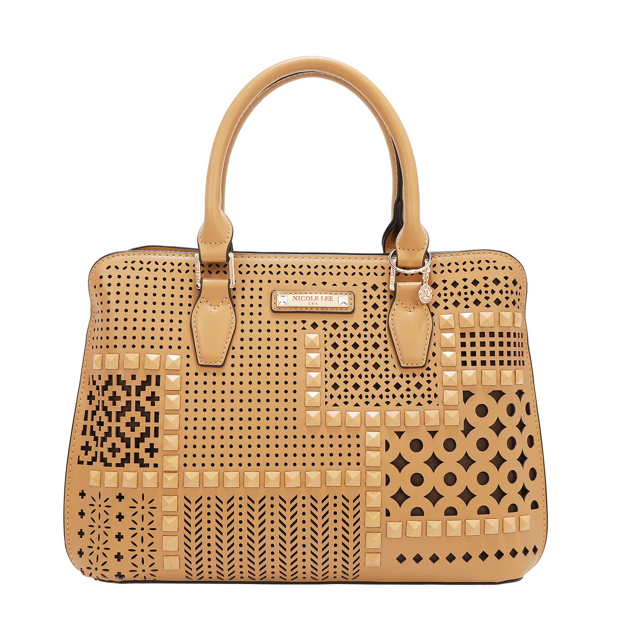 GEOMETRIC CUTOUT DOME BAG - LSR17402 CAMEL