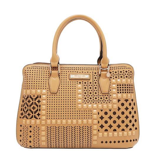 GEOMETRIC CUTOUT DOME BAG - LSR17402 CAMEL