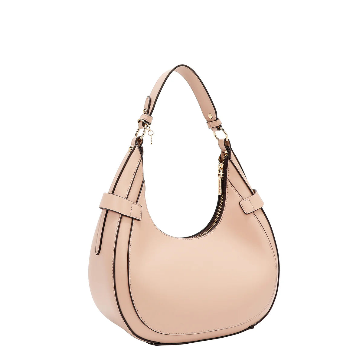 GEOMETRIC CUTOUT SHOULDER BAG - LSR17404 PINK / BLACK / CAMEL