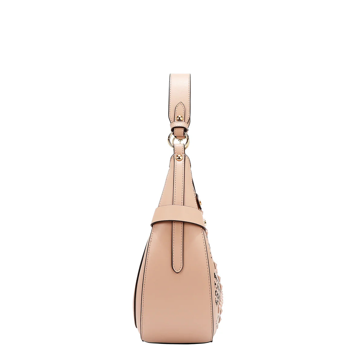 GEOMETRIC CUTOUT SHOULDER BAG - LSR17404 PINK / BLACK / CAMEL