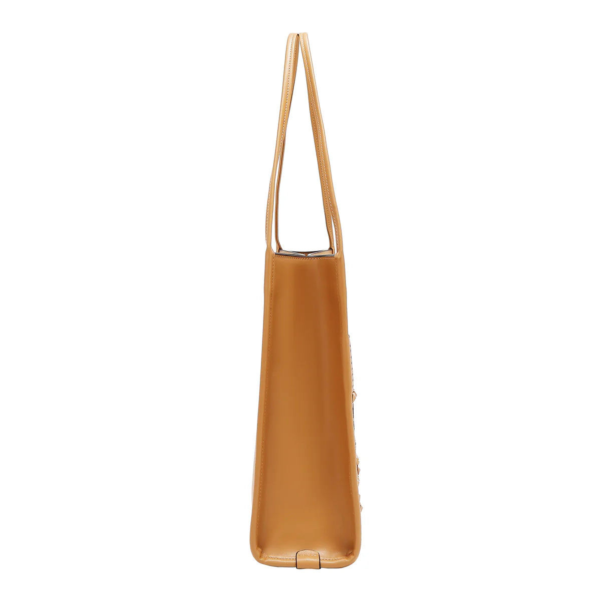 GEOMETRIC CUTOUT 2 PIECE TOTE BAG - LSR17405 CAMEL / BLACK / PINK