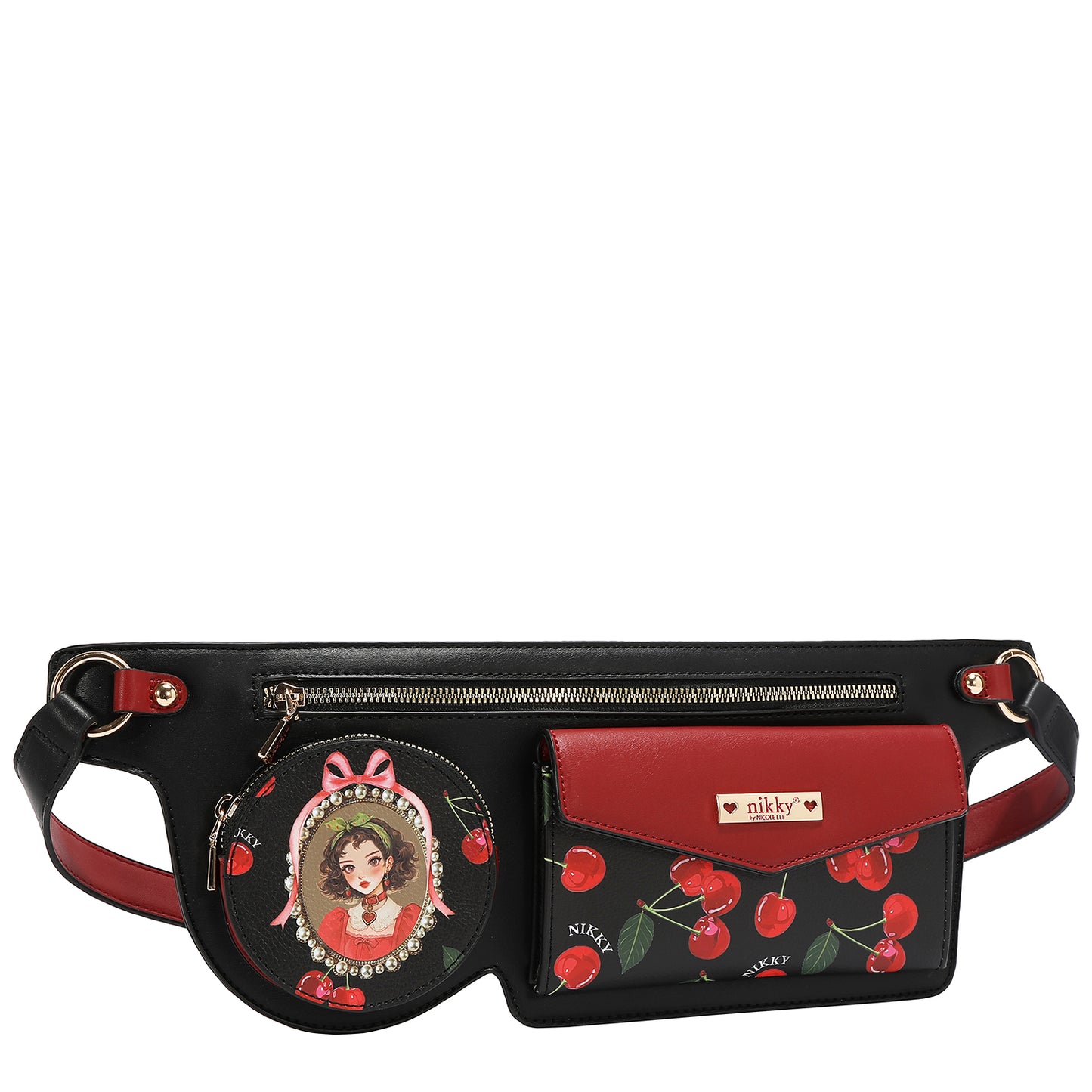 BELT BAG CROSSBODY - NK11021 CHERRY LIPS BLACK
