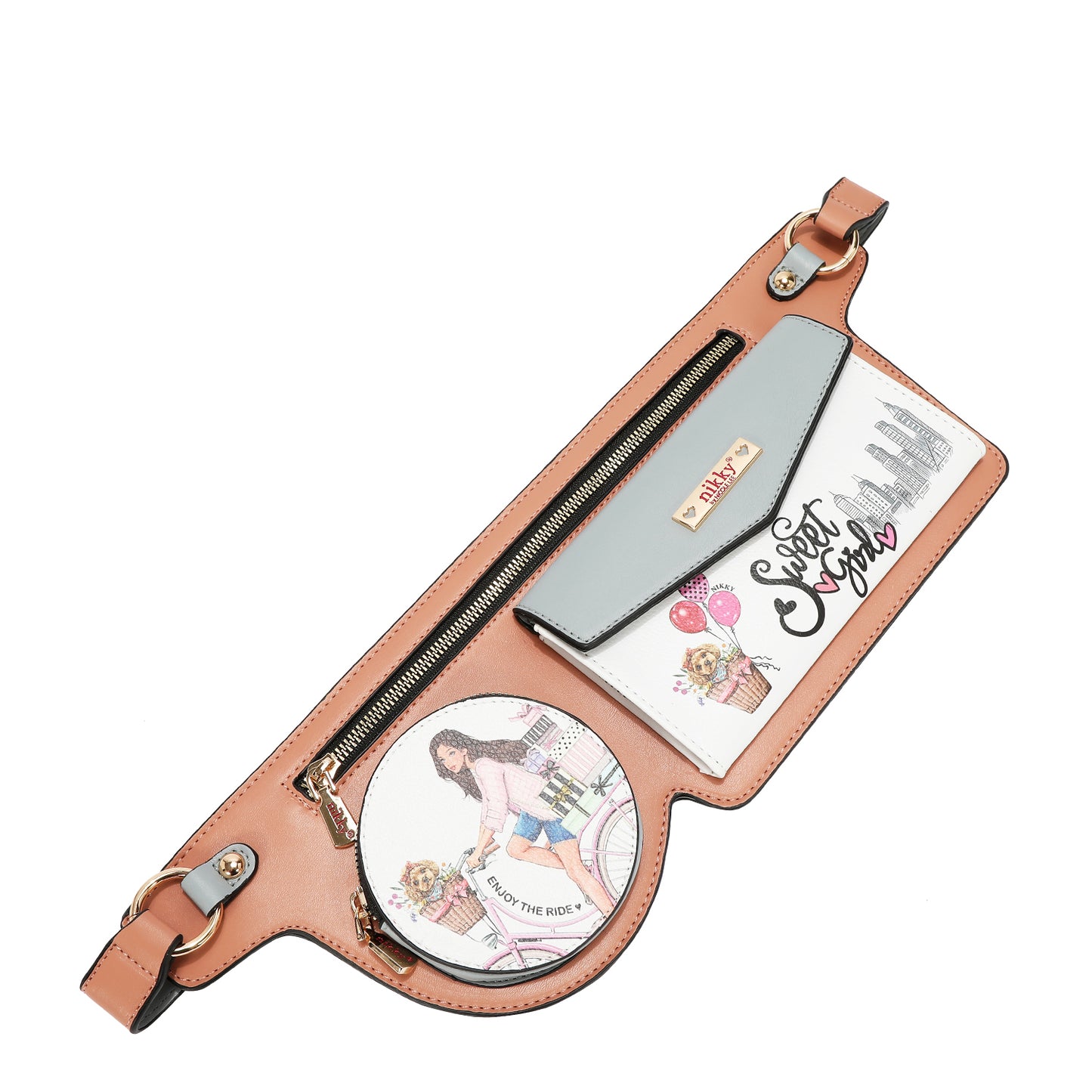 BELT BAG  CROSSBODY - NK11021 ANGEL FROM ABOVE / CHERRY LIPS BLACK / SWEET GIRL