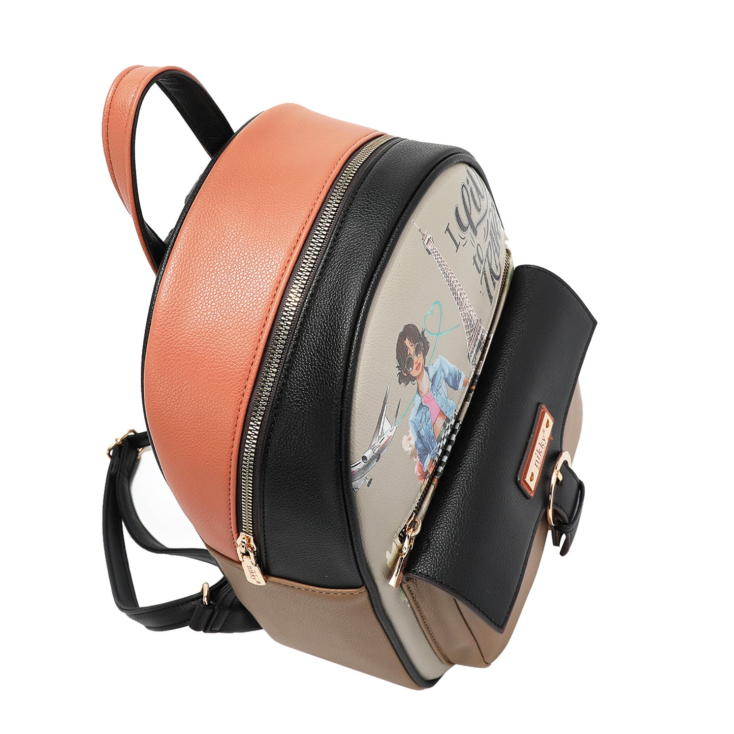 BACKPACK 3 PIECE SET (BACKPACK, CROSSBODY, WALLET) - NK12373 I LIVE TO TRAVEL