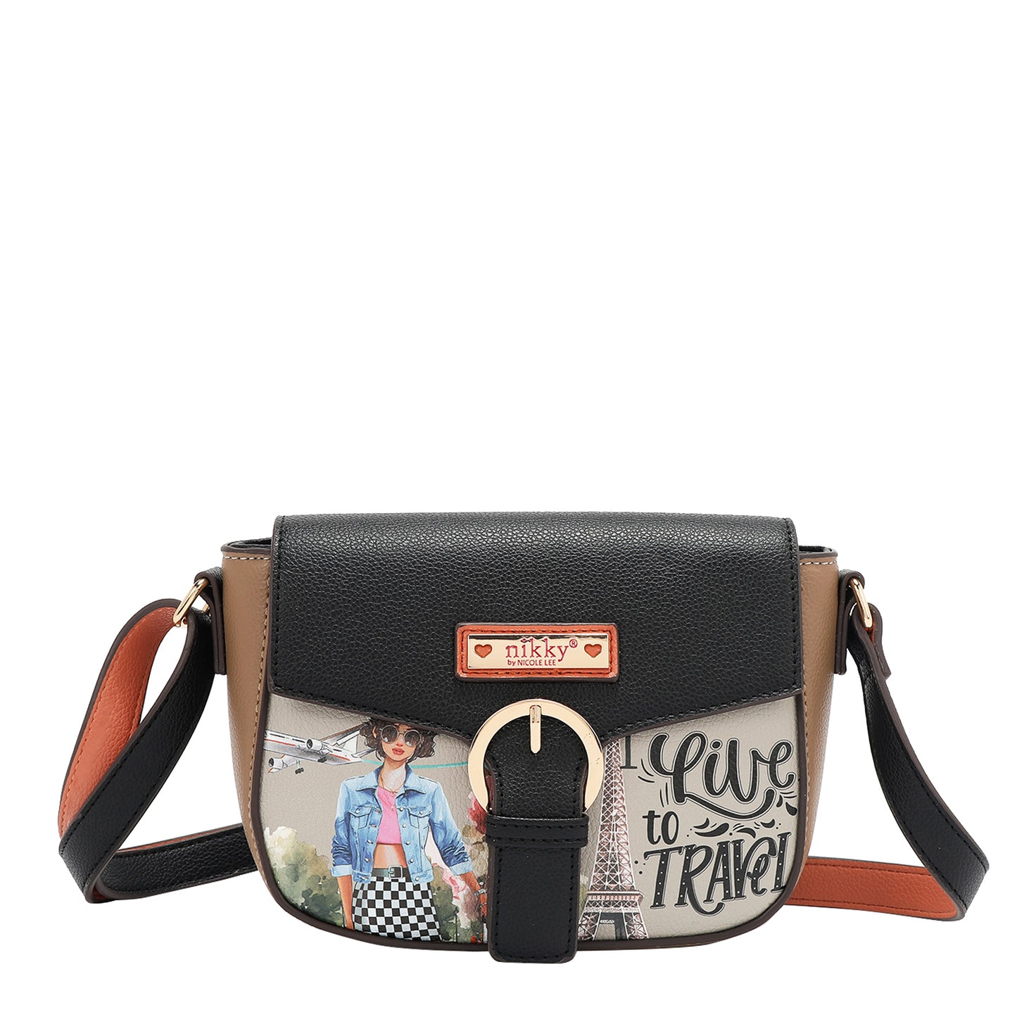 BACKPACK 3 PIECE SET (BACKPACK, CROSSBODY, WALLET) - NK12373 I LIVE TO TRAVEL