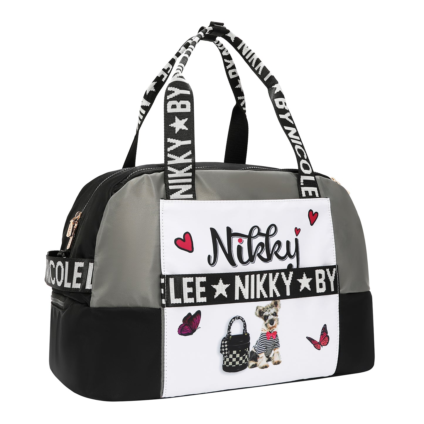 DUFFEL SHOULDER BAG - NK12625 ANGEL FROM ABOVE / CHERRY LIPS BLACK