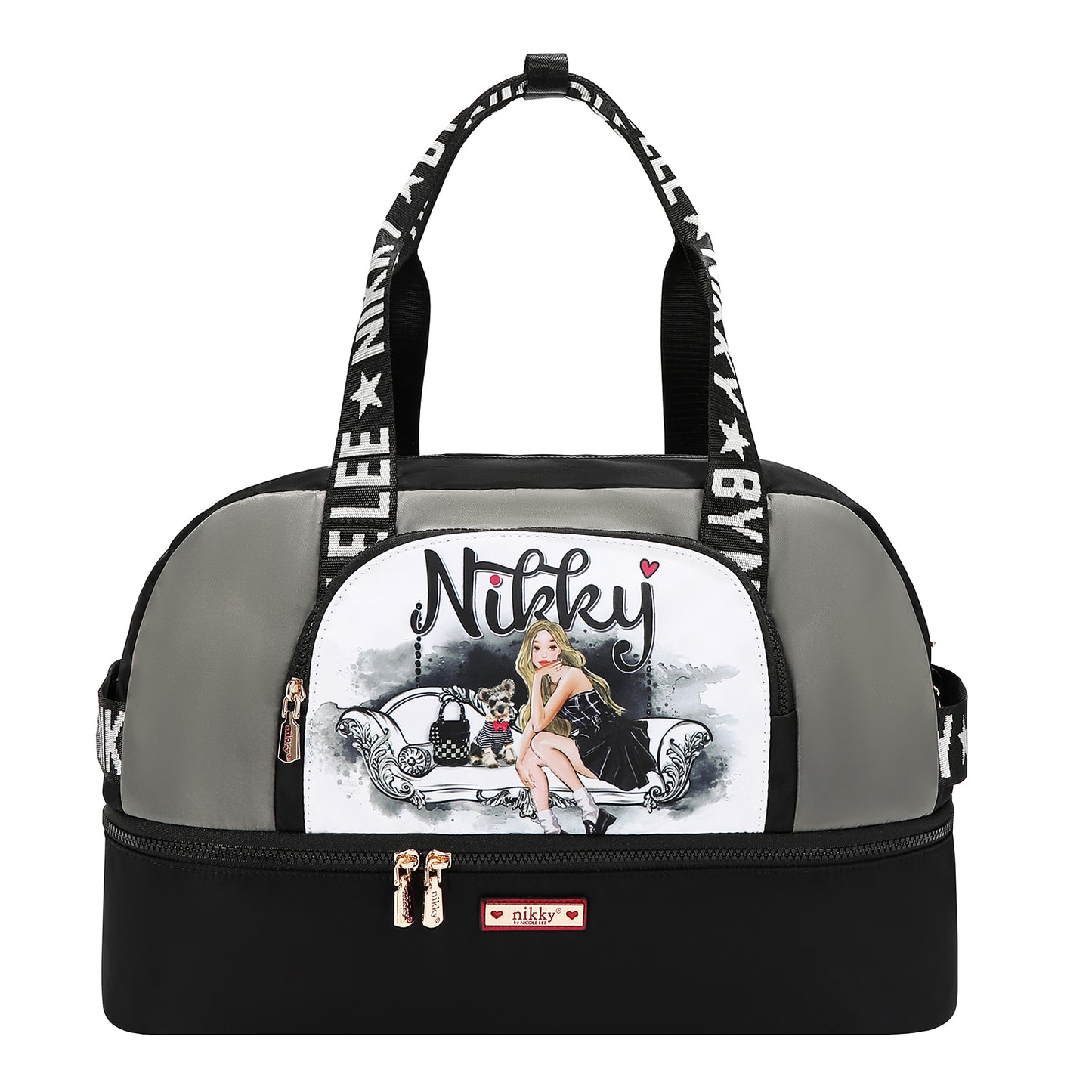 DUFFEL SHOULDER BAG - NK12625 ANGEL FROM ABOVE / CHERRY LIPS BLACK