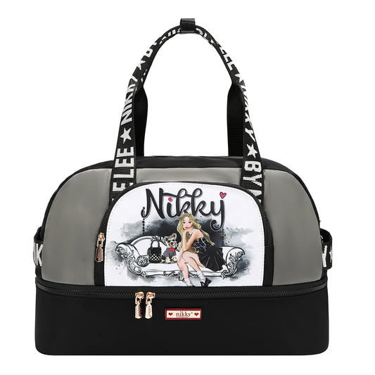 DUFFEL SHOULDER BAG - NK12625 ANGEL FROM ABOVE / CHERRY LIPS BLACK