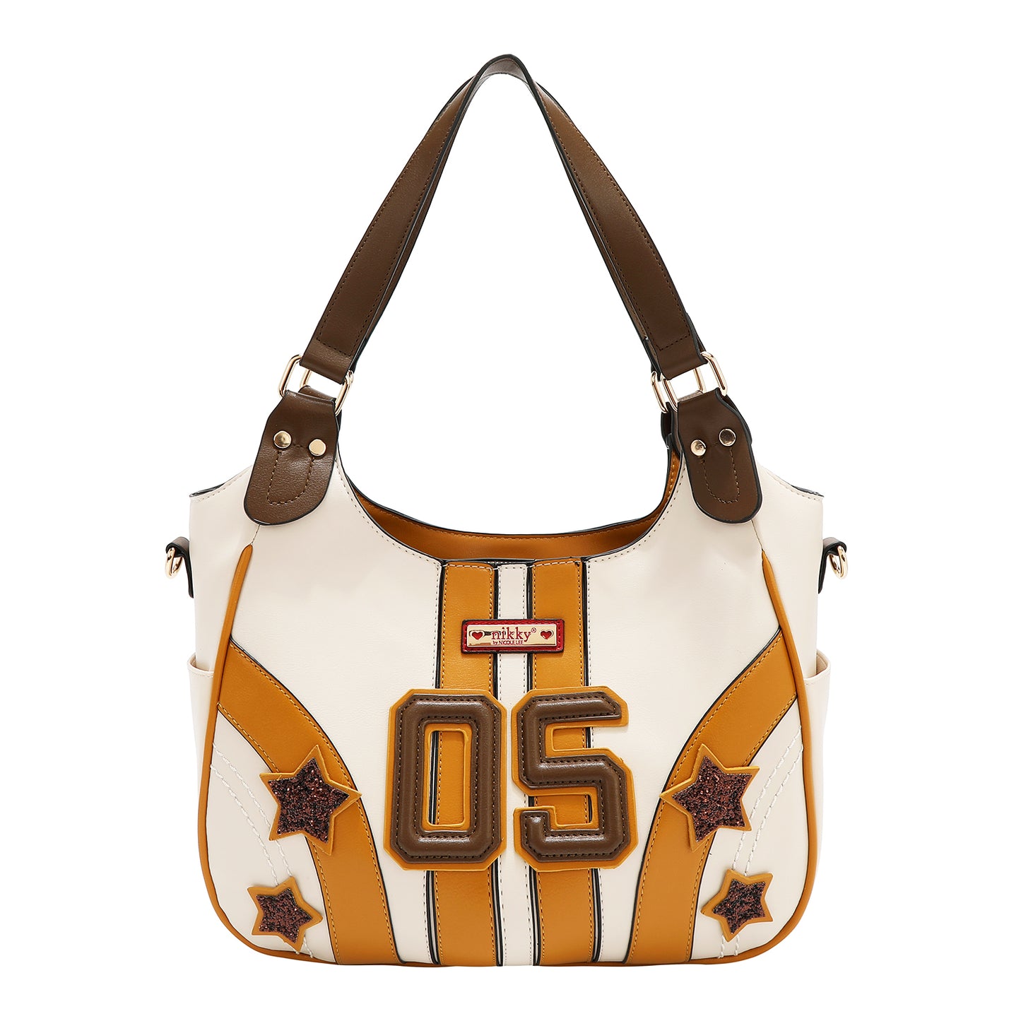 VARSITY HOBO BAG - NK13022 RED / WHITE / BEIGE