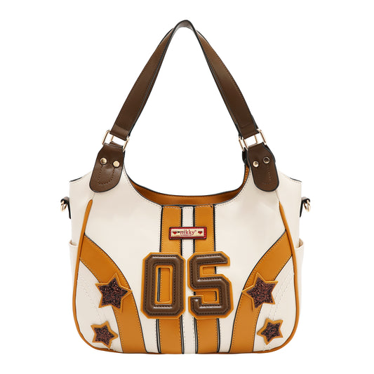 VARSITY HOBO BAG - NK13022 RED / WHITE / BEIGE