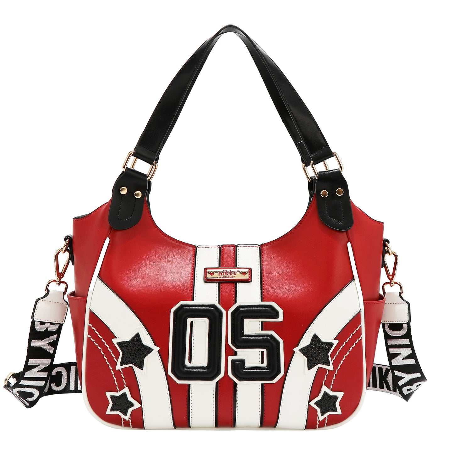 VARSITY HOBO BAG - NK13022 RED / WHITE / BEIGE