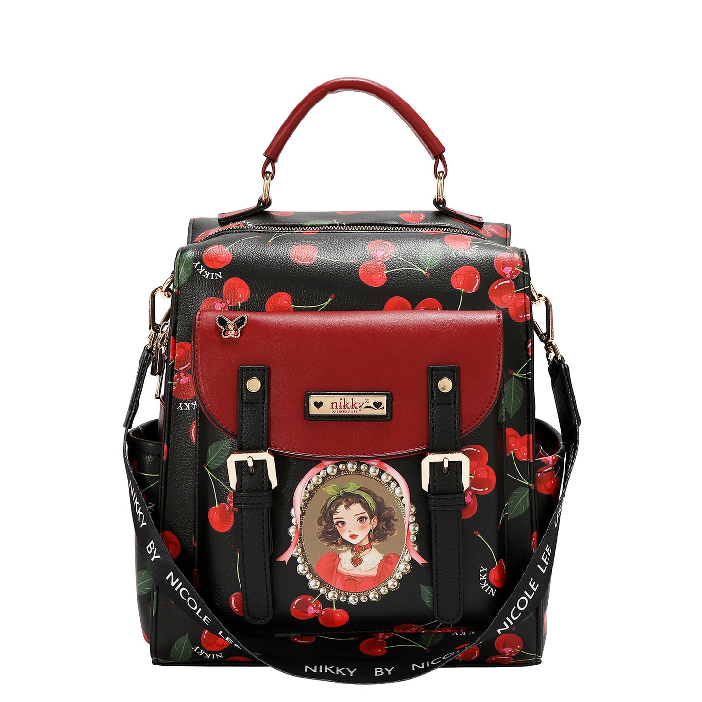 CHERRY LIPS BACKPACK - NK13114 CHERRY LIPS BLACK