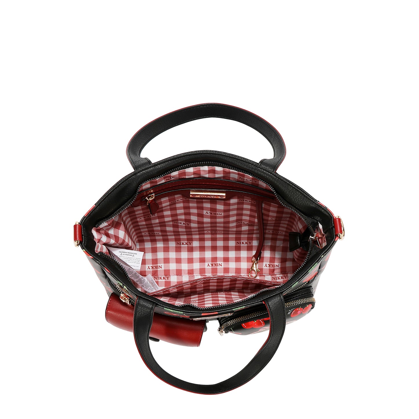 CHERRY LIPS TOTE BAG - NK13115 CHERRY LIPS BLACK