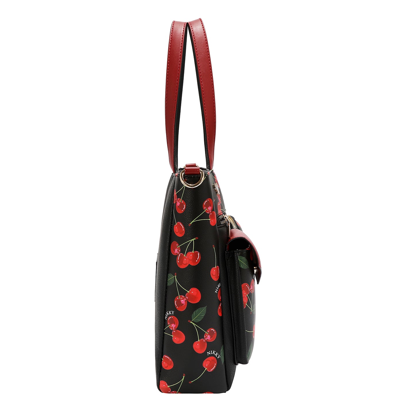 CHERRY LIPS TOTE BAG - NK13115 CHERRY LIPS BLACK