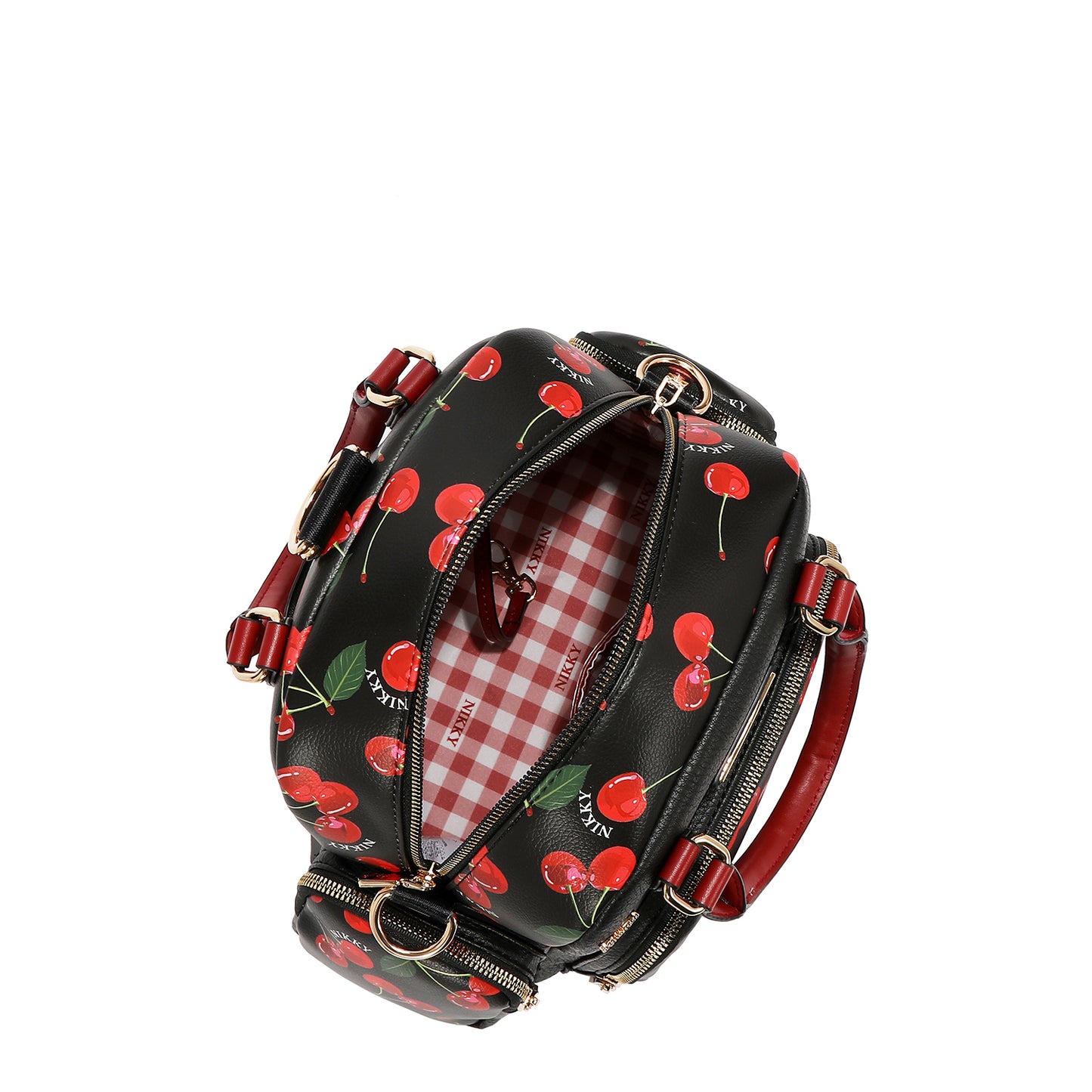 CHERRY LIPS CONVERTIBLE HANDBAG / BACKPACK - NK13117 CHERRY LIPS BLACK