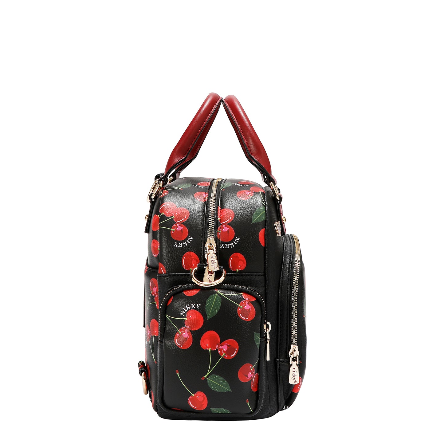 CHERRY LIPS CONVERTIBLE HANDBAG / BACKPACK - NK13117 CHERRY LIPS BLACK