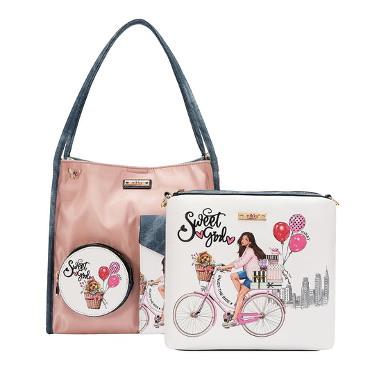 SWEET GIRL 2 PIECE SHOULDER BAG -  NK13128 SWEET GIRL