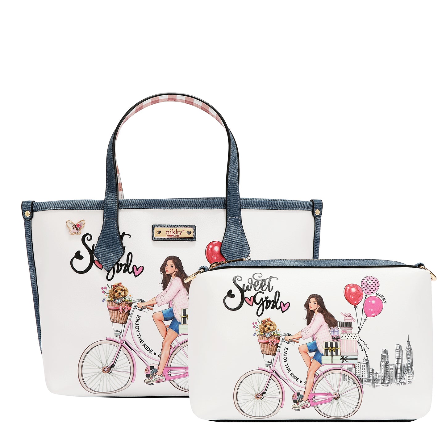 SWEET GIRL 2 PIECE TOTE BAG - nk13131 SWEET GIRL