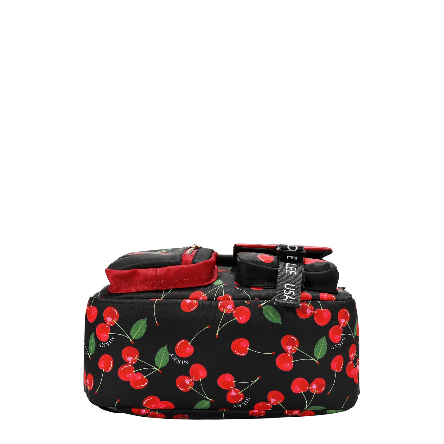 MULTI-POCKET FASHION BACKPACK - NK13137 CHERRY LIPS BLACK