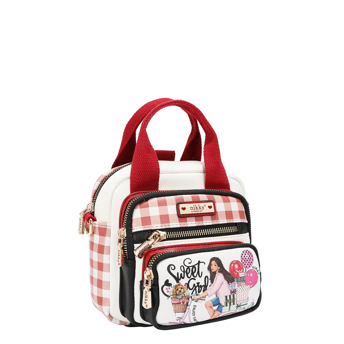 CONVERTIBLE MINI CROSSBODY TOTE - NK13148 SWEET GIRL / CHERRY LIPS BLACK