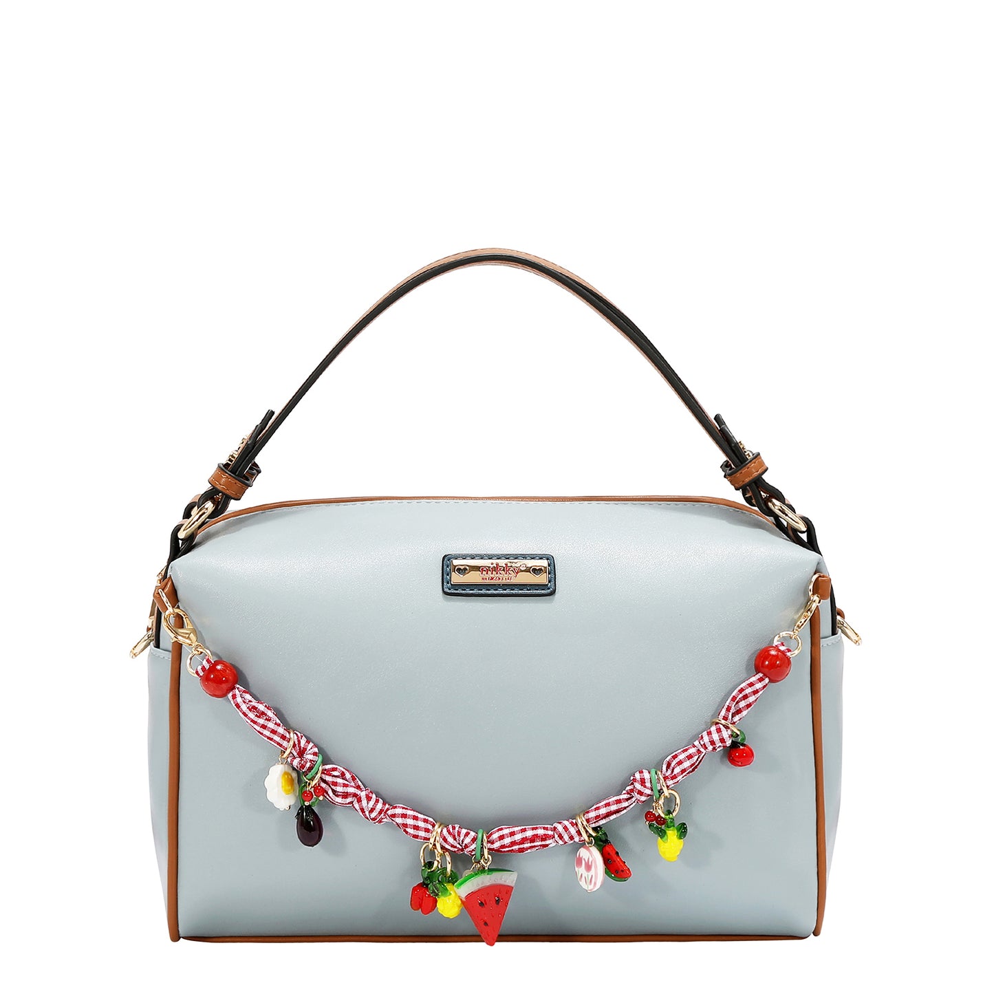 PLAYFUL CHARM DOUBLE HANDLE BAG - NK13153 PINK / BLUE / LAVENDER  / WHITE