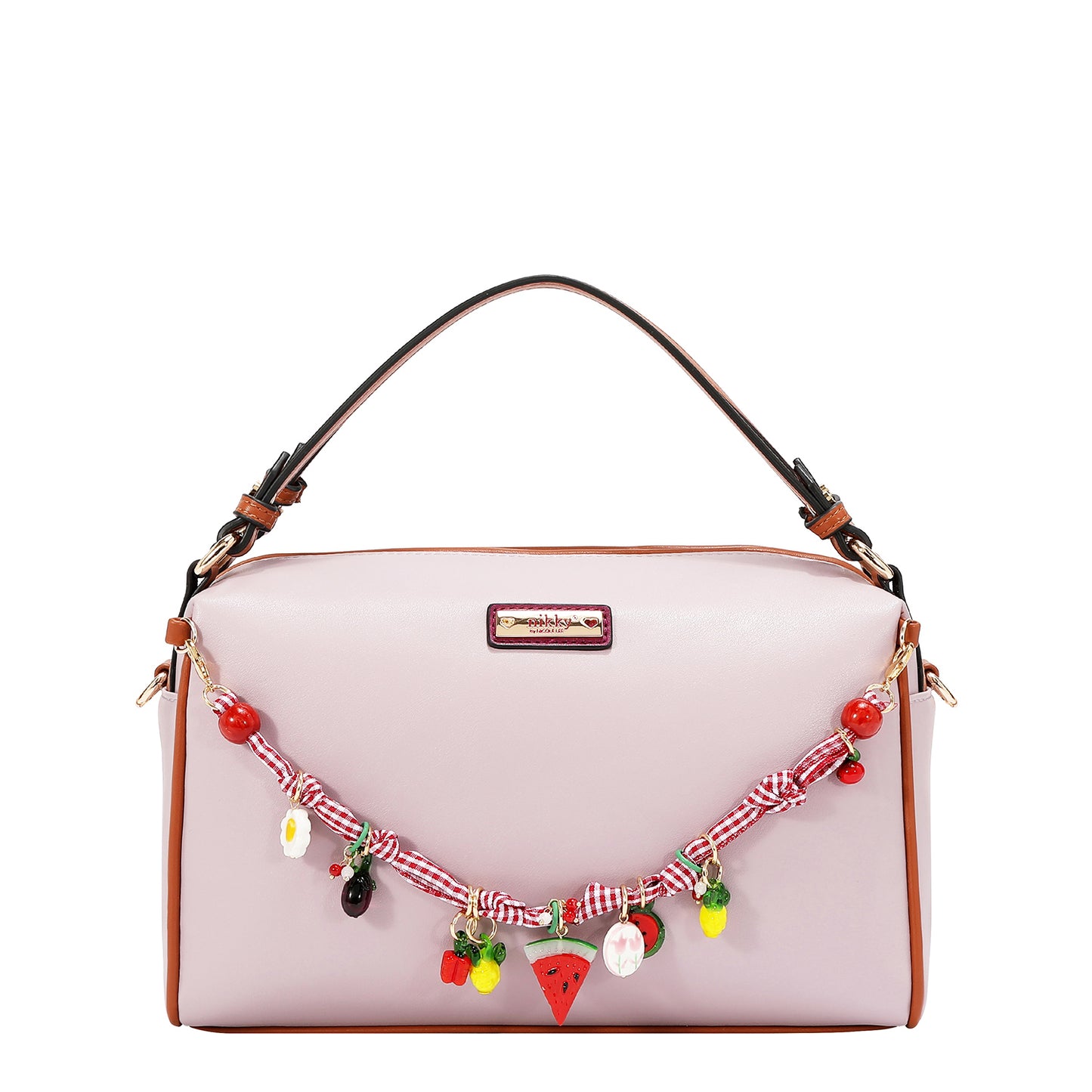PLAYFUL CHARM DOUBLE HANDLE BAG - NK13153 PINK / BLUE / LAVENDER  / WHITE