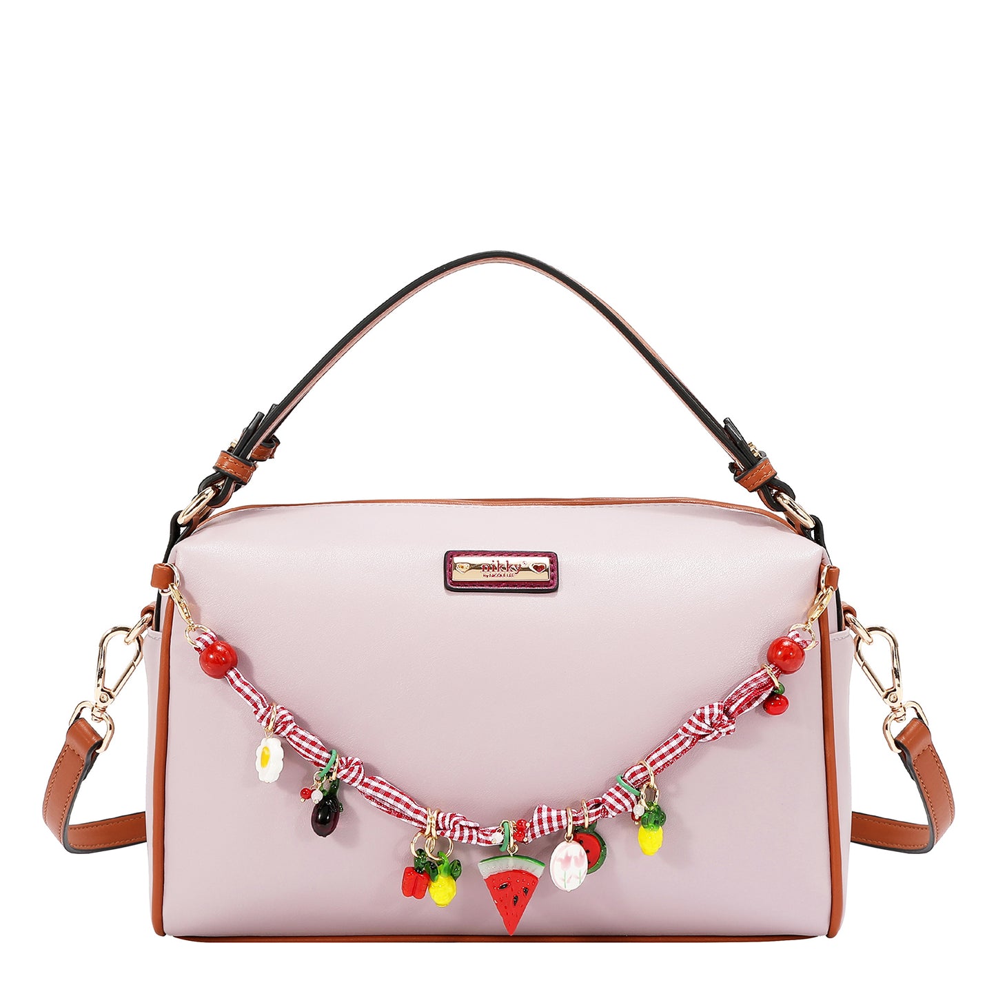 PLAYFUL CHARM DOUBLE HANDLE BAG - NK13153 PINK / BLUE / LAVENDER  / WHITE