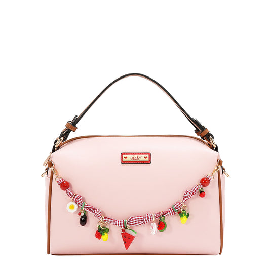 PLAYFUL CHARM DOUBLE HANDLE BAG - NK13153 PINK / BLUE / LAVENDER  / WHITE