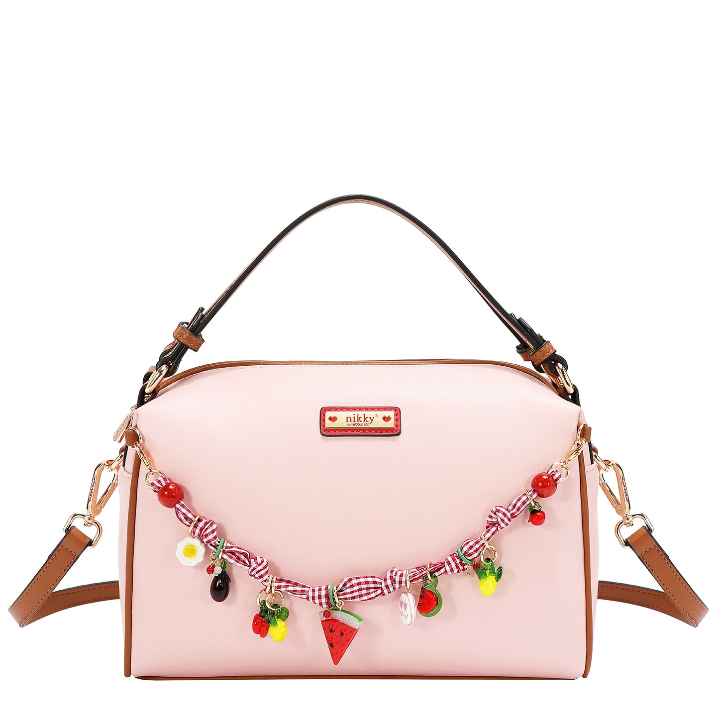 PLAYFUL CHARM DOUBLE HANDLE BAG - NK13153 PINK / BLUE / LAVENDER  / WHITE