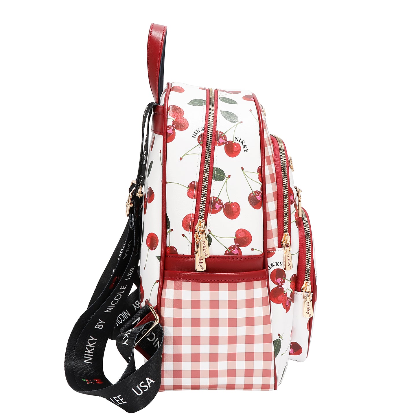 BACKPACK 3 PIECE SET (BACKPACK, MINI BACKPACK, WALLET) - NK13159 CHERRY LIPS WHITE