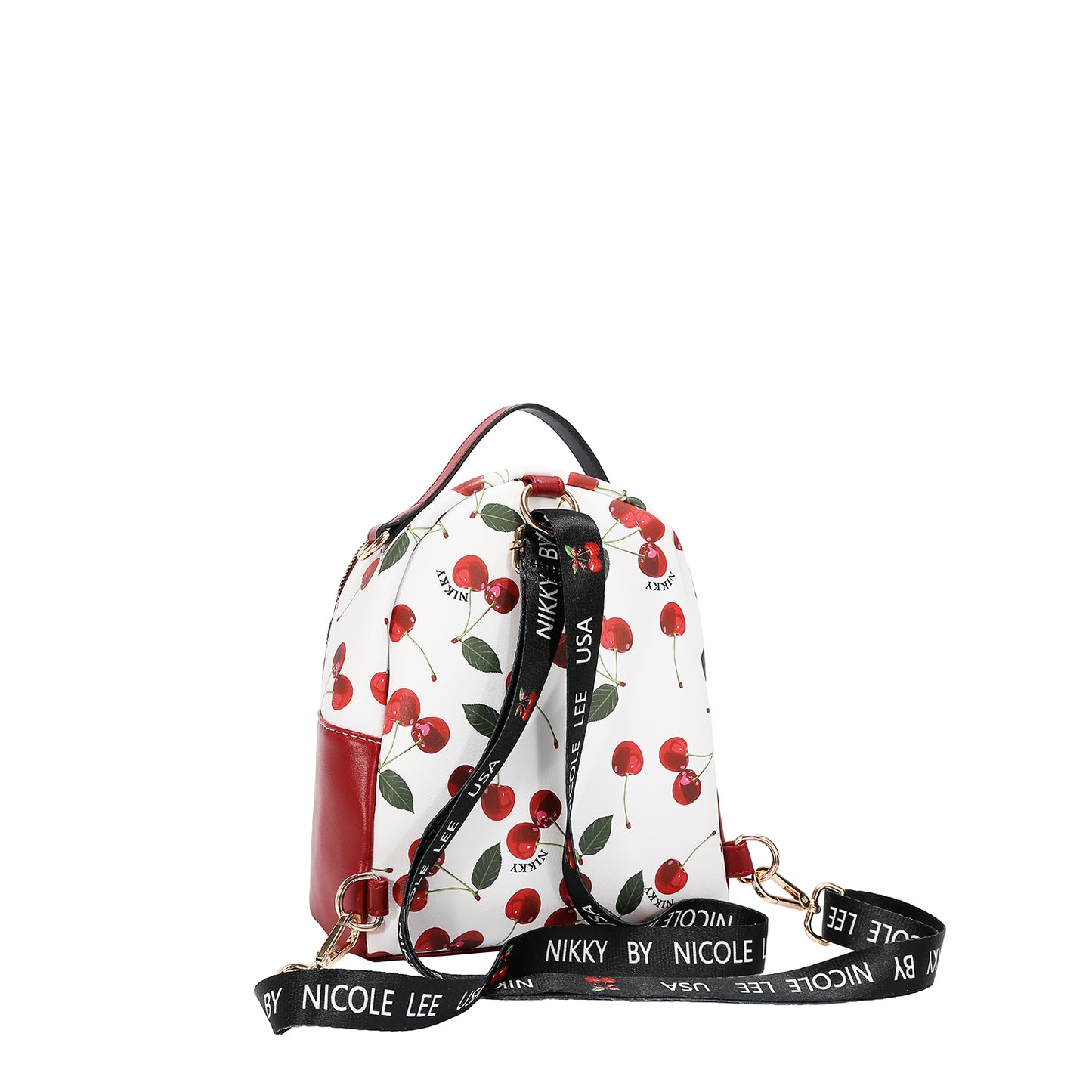BACKPACK 3 PIECE SET (BACKPACK, MINI BACKPACK, WALLET) - NK13159 CHERRY LIPS WHITE