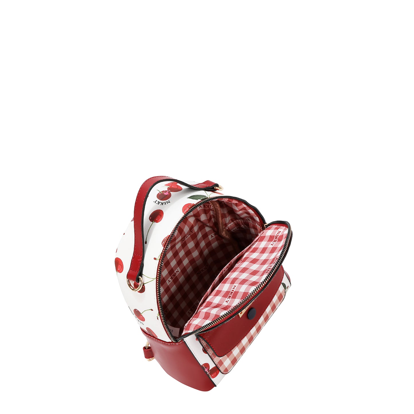 BACKPACK 3 PIECE SET (BACKPACK, MINI BACKPACK, WALLET) - NK13159 CHERRY LIPS WHITE
