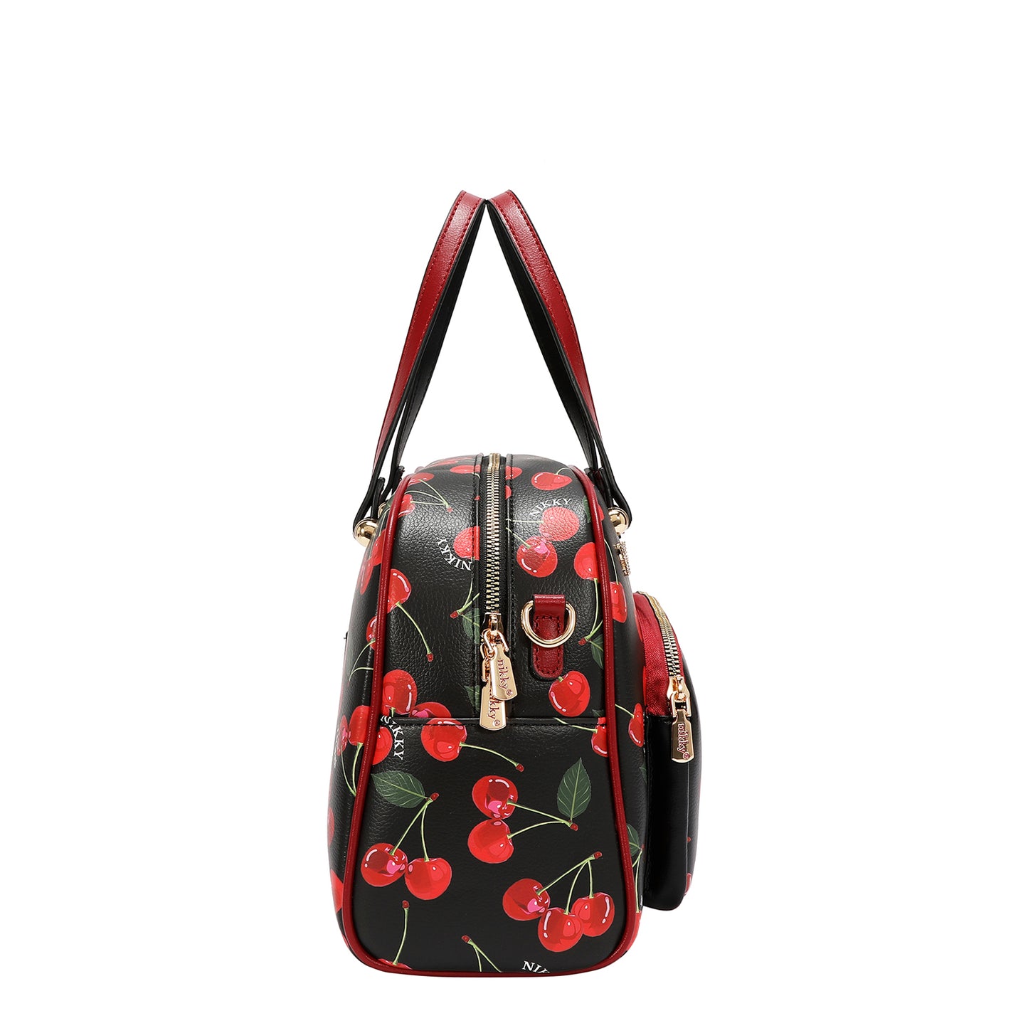 CHERRY LIPS 3 PIECE SET (SATCHEL, CROSSBODY, WALLET) - NK13160 CHERRY LIPS BLACK