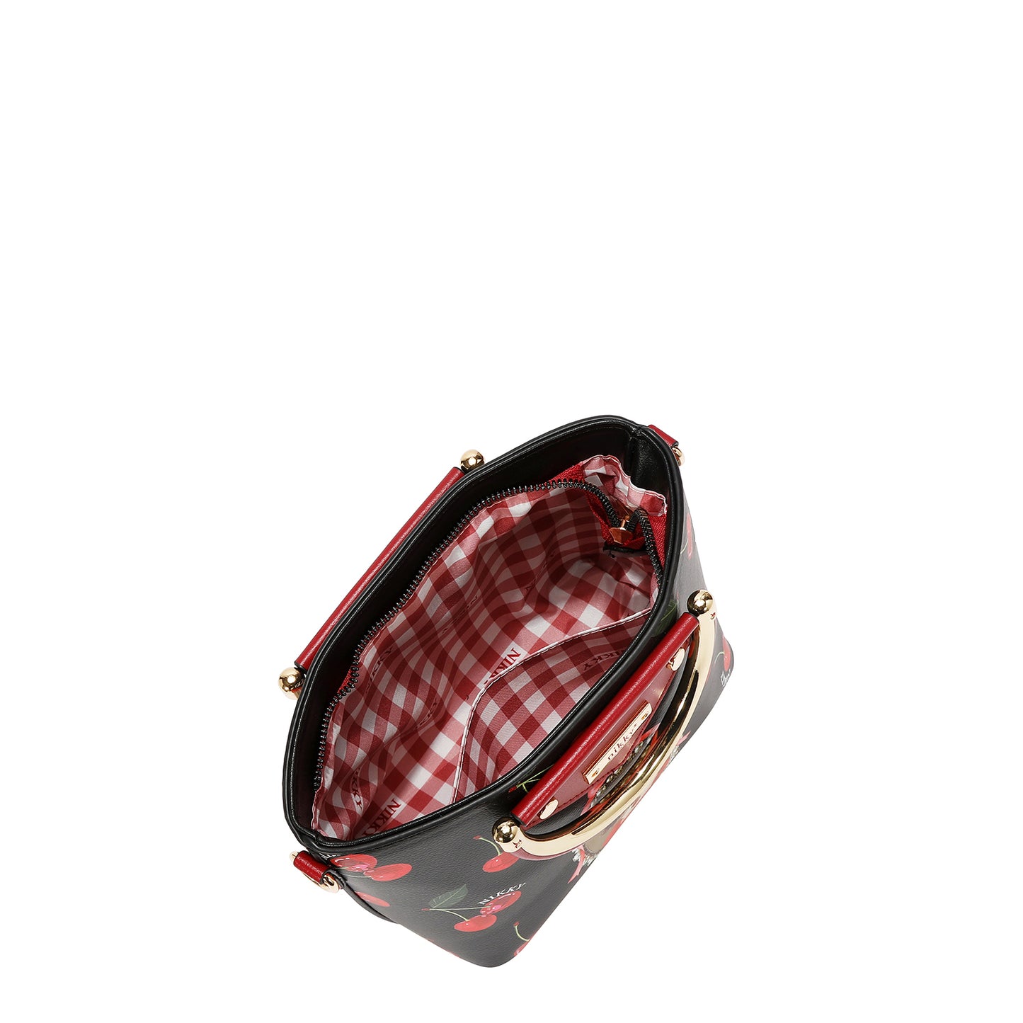 CHERRY LIPS 3 PIECE SET (SATCHEL, CROSSBODY, WALLET) - NK13160 CHERRY LIPS BLACK