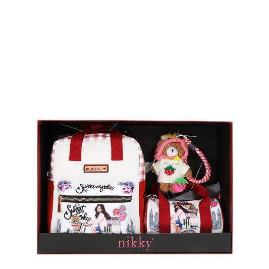 3 PC GIFT SET (SMALL BACKPACK, CROSSBODY AND BEAR CHARM) - NK13170 SWEET GIRL