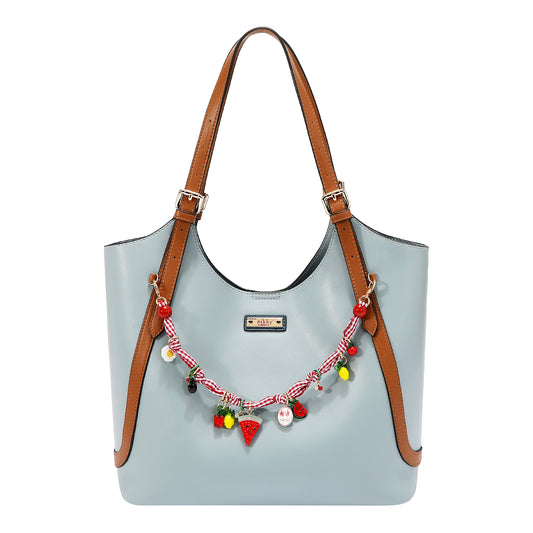 PLAYFUL CHARM SHOPPER BAG - NK13171 BLUE / PINK / WHITE / LAVENDER