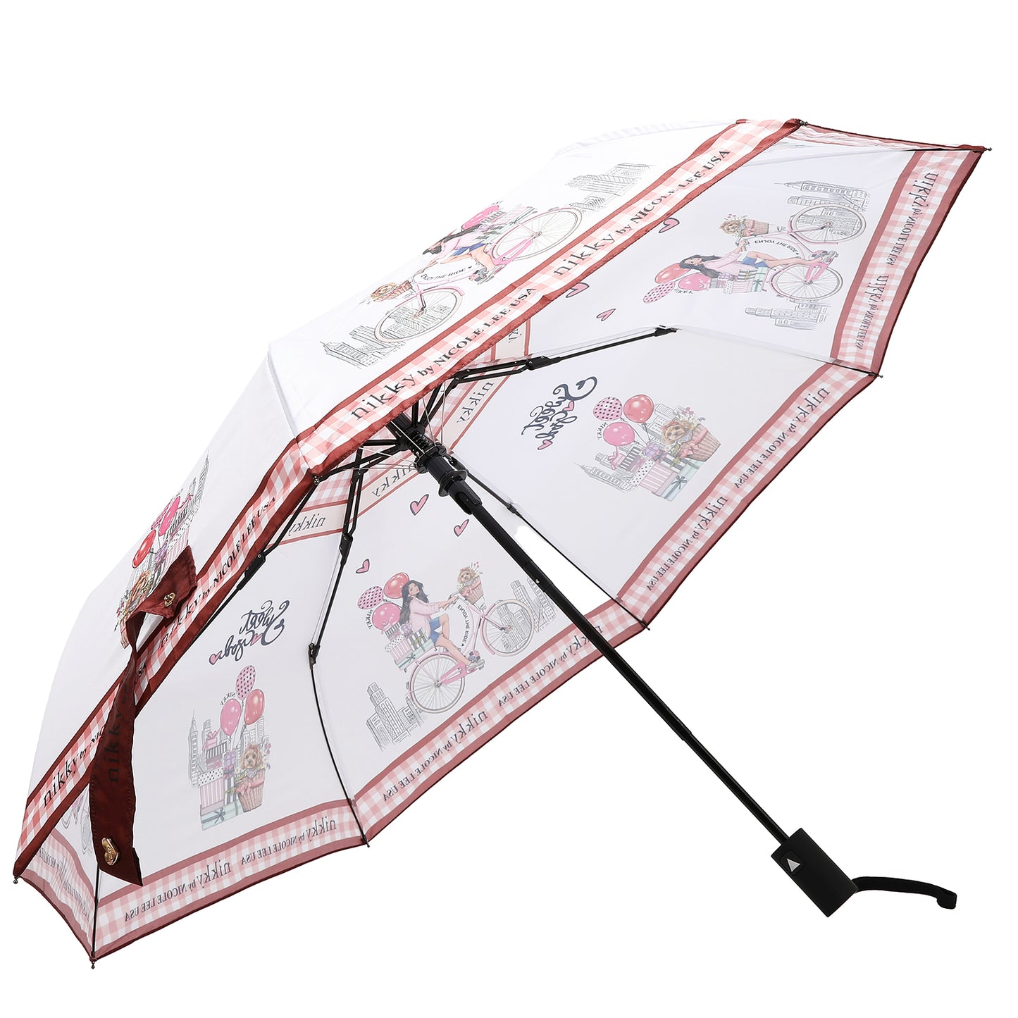 NIKKY TRAVEL UMBRELLA - NK20302 CHERRY LIPS BLACK / SWEET GIRL / EIFFEL DREAMS  /  FAIRY TALE