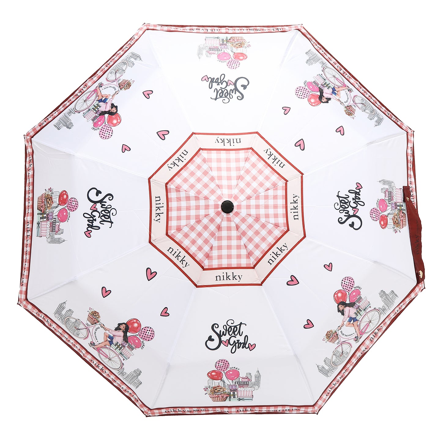 NIKKY TRAVEL UMBRELLA - NK20302 CHERRY LIPS BLACK / SWEET GIRL / EIFFEL DREAMS  /  FAIRY TALE