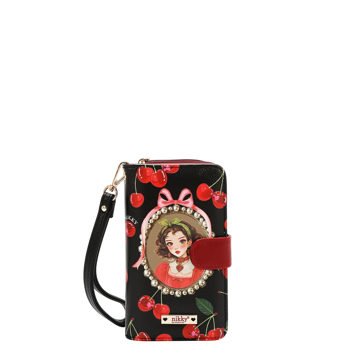 NIKKY PHONE CASE WALLET - NK20303P CHERRY LIPS BLACK / SWEET GIRL