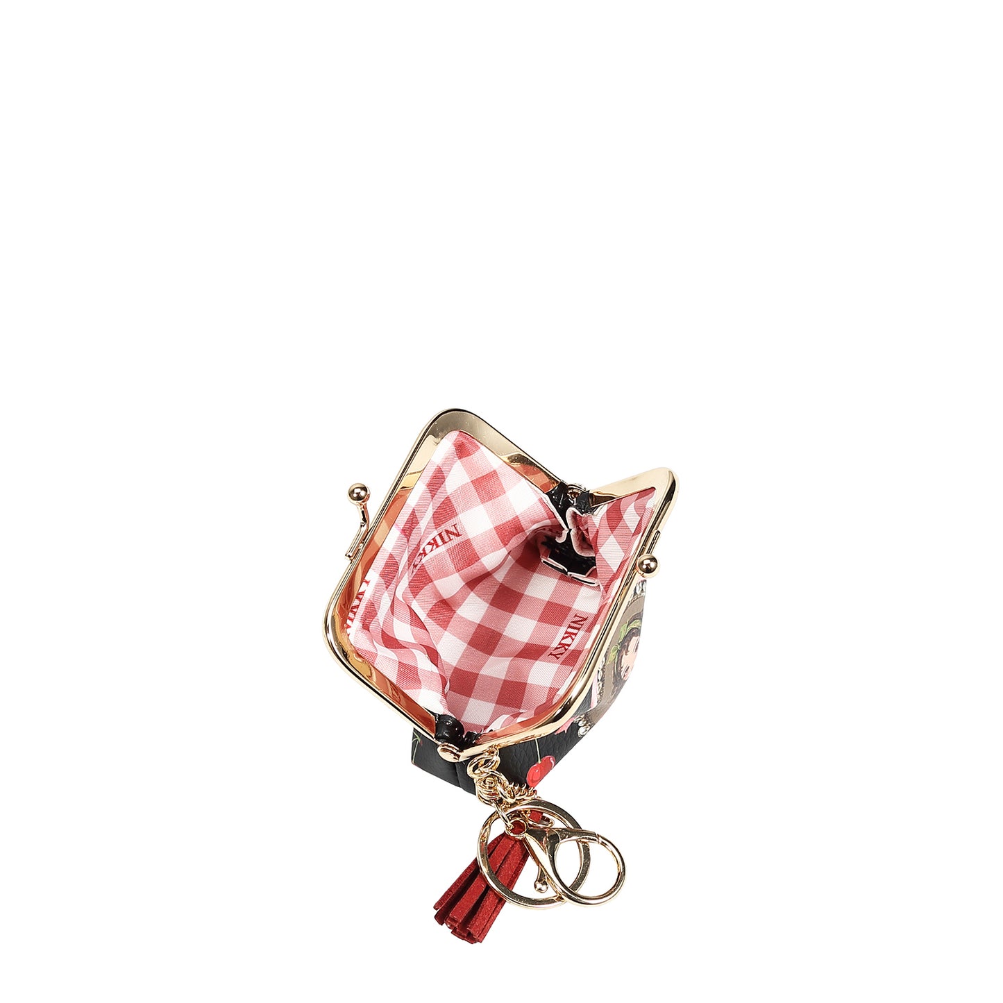 NIKKY KISSLOCK COIN PURSE - NK20342 CHERRY LIPS BLACK / SWEET GIRL