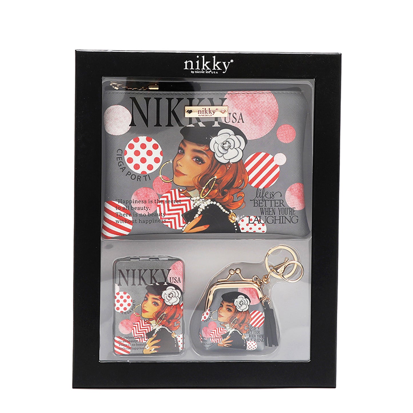 NIKKY 3PC GIFT SET - NK20349 URBAN COFFEE DREAM / NIKKY MAKES FRIENDS / i LIVE TO TRAVEL / TRIO / FLOWER DAY /  NIKKY MAKES FRIENDS / EMILY GOES PARIS /  PARTY KING /  CIEGA POR TI /  NIKKY GOES SHOPPING