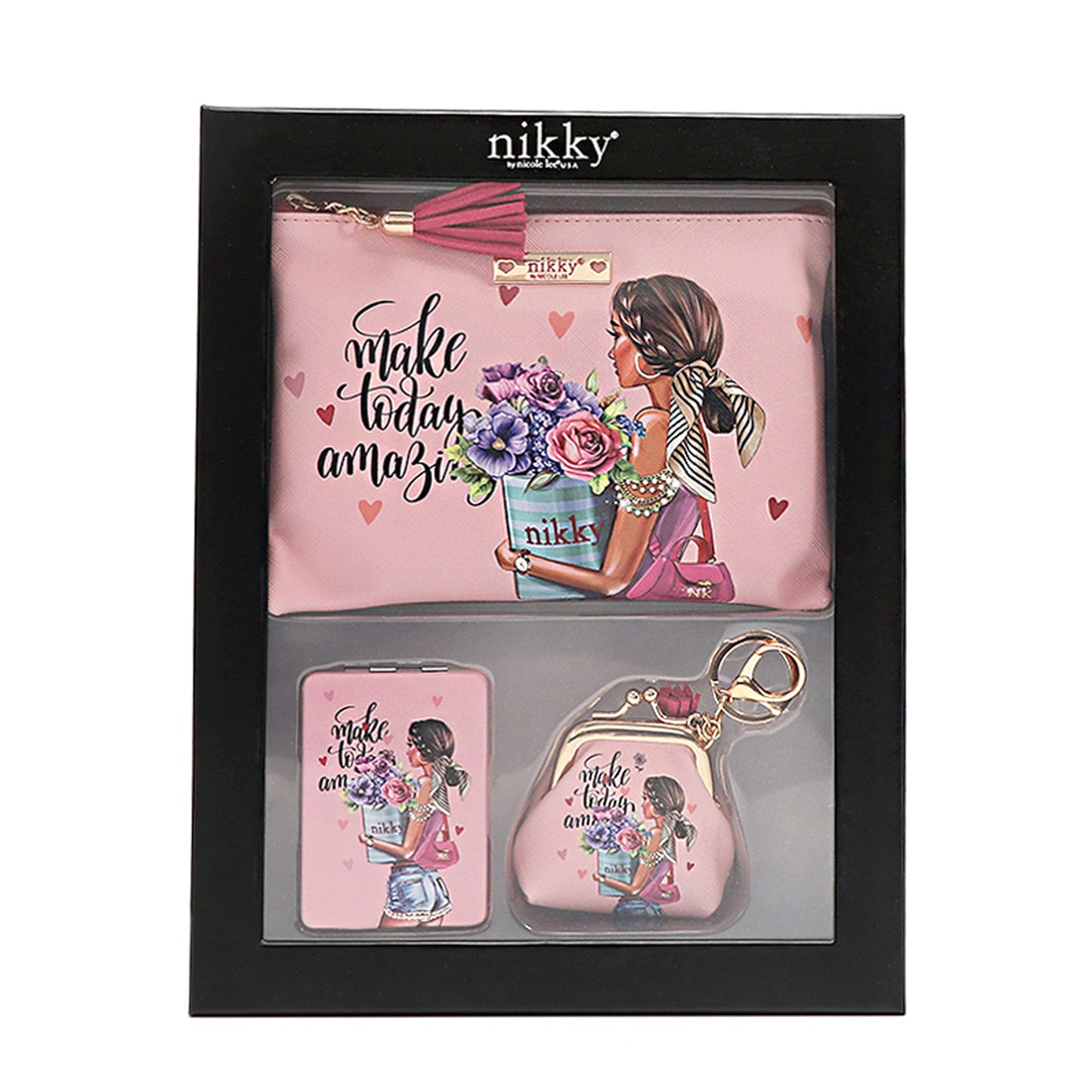 NIKKY 3PC GIFT SET - NK20349 URBAN COFFEE DREAM / NIKKY MAKES FRIENDS / i LIVE TO TRAVEL / TRIO / FLOWER DAY /  NIKKY MAKES FRIENDS / EMILY GOES PARIS /  PARTY KING /  CIEGA POR TI /  NIKKY GOES SHOPPING