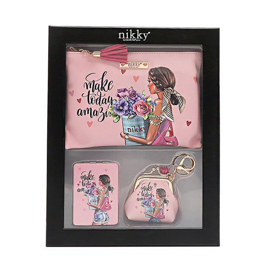 NIKKY 3PC GIFT SET - NK20349 URBAN COFFEE DREAM / NIKKY MAKES FRIENDS / i LIVE TO TRAVEL / TRIO / FLOWER DAY /  NIKKY MAKES FRIENDS / EMILY GOES PARIS /  PARTY KING /  CIEGA POR TI /  NIKKY GOES SHOPPING