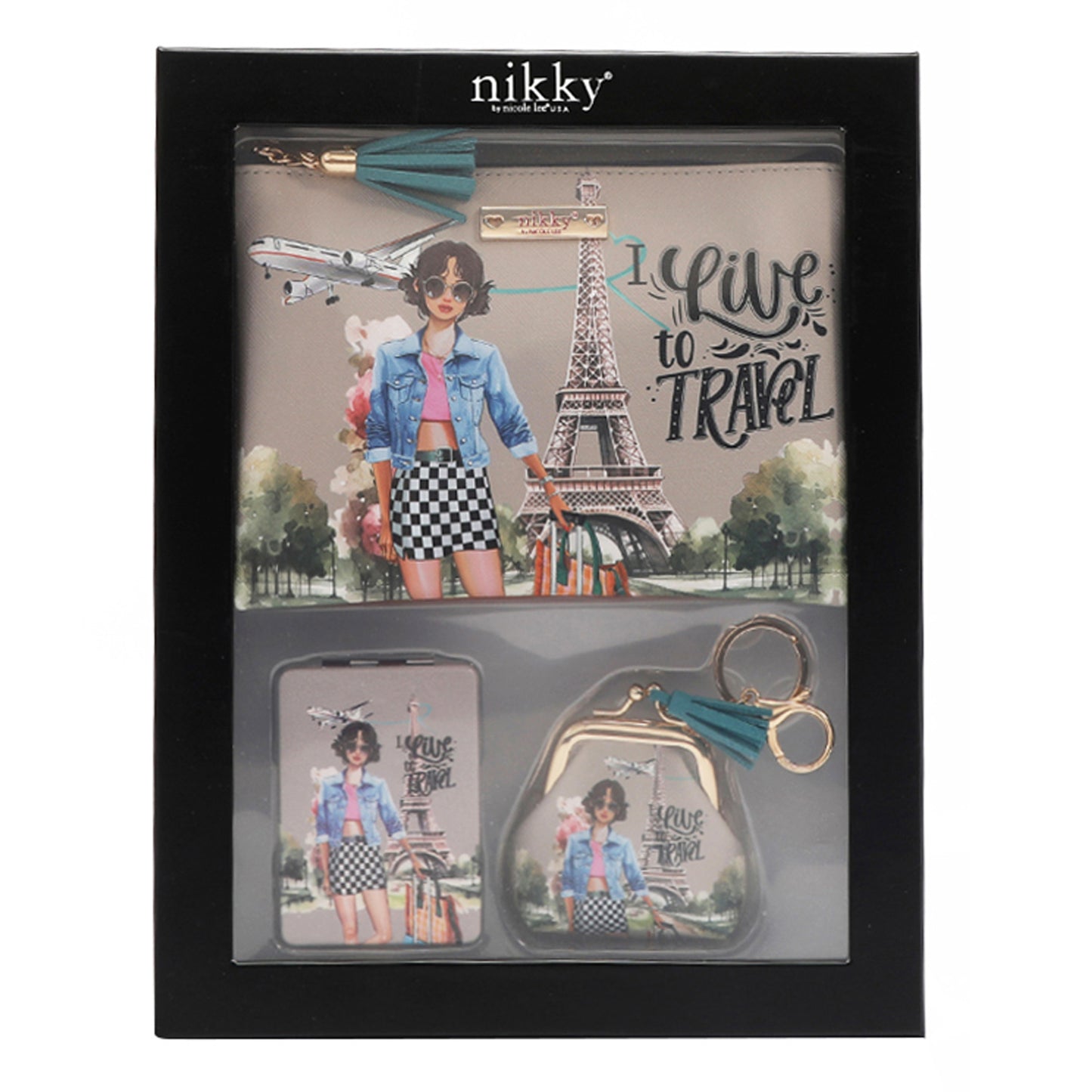 NIKKY 3PC GIFT SET - NK20349 URBAN COFFEE DREAM / NIKKY MAKES FRIENDS / i LIVE TO TRAVEL / TRIO / FLOWER DAY /  NIKKY MAKES FRIENDS / EMILY GOES PARIS /  PARTY KING /  CIEGA POR TI /  NIKKY GOES SHOPPING