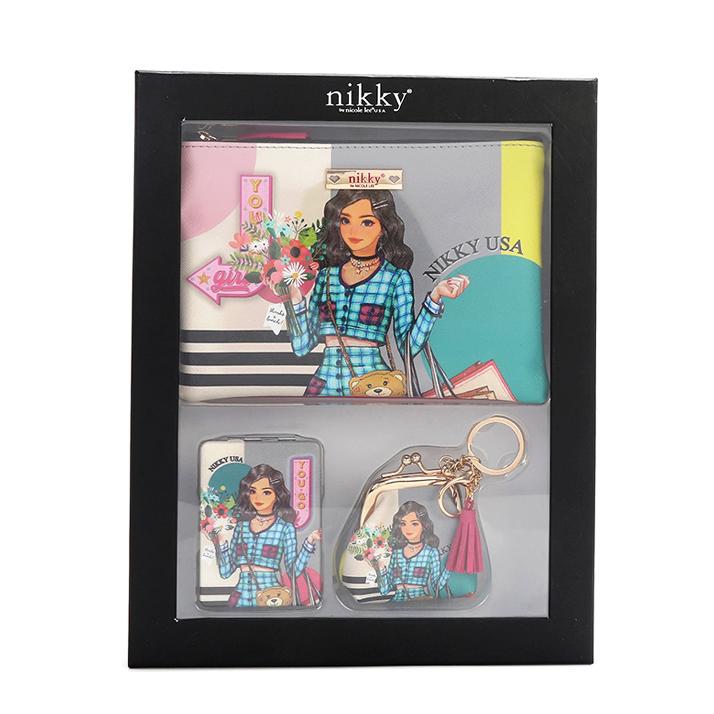 NIKKY 3PC GIFT SET - NK20349 URBAN COFFEE DREAM / NIKKY MAKES FRIENDS / i LIVE TO TRAVEL / TRIO / FLOWER DAY /  NIKKY MAKES FRIENDS / EMILY GOES PARIS /  PARTY KING /  CIEGA POR TI /  NIKKY GOES SHOPPING