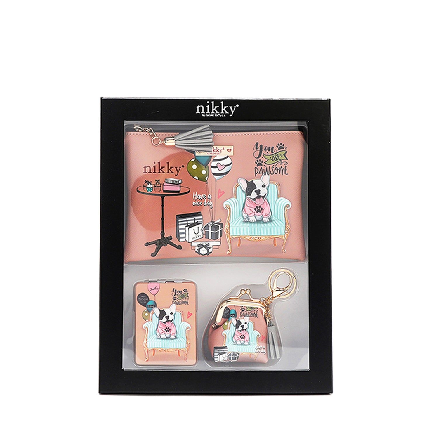 NIKKY 3PC GIFT SET - NK20349 URBAN COFFEE DREAM / NIKKY MAKES FRIENDS / i LIVE TO TRAVEL / TRIO / FLOWER DAY /  NIKKY MAKES FRIENDS / EMILY GOES PARIS /  PARTY KING /  CIEGA POR TI /  NIKKY GOES SHOPPING
