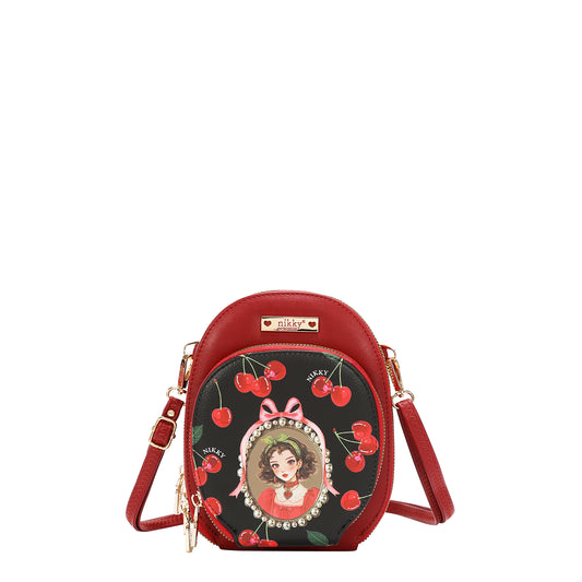 NIKKY MULTI POCKET SMALL CROSSBODY - NK24001 CHERRY LIPS BLACK / SWEET GIRL /ESSENCE OF YOU / EIFFEL DREAMS /  MEANT OT LOVE YOU /  FAIRY TALE / NOSTALGIA / I LIVE TO TRAAVEL